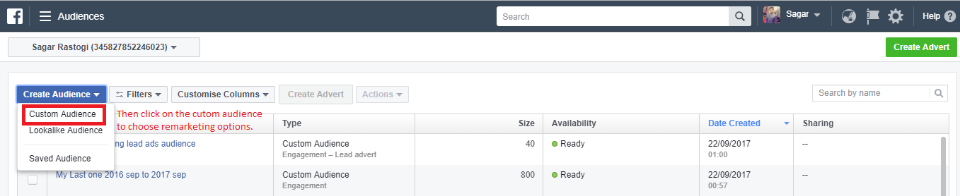 Facebook Ad Custom Audience 