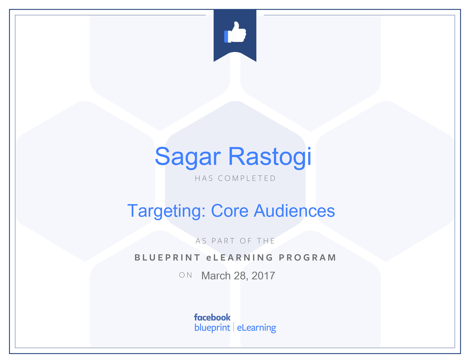 facebook certification by sagar rastogi